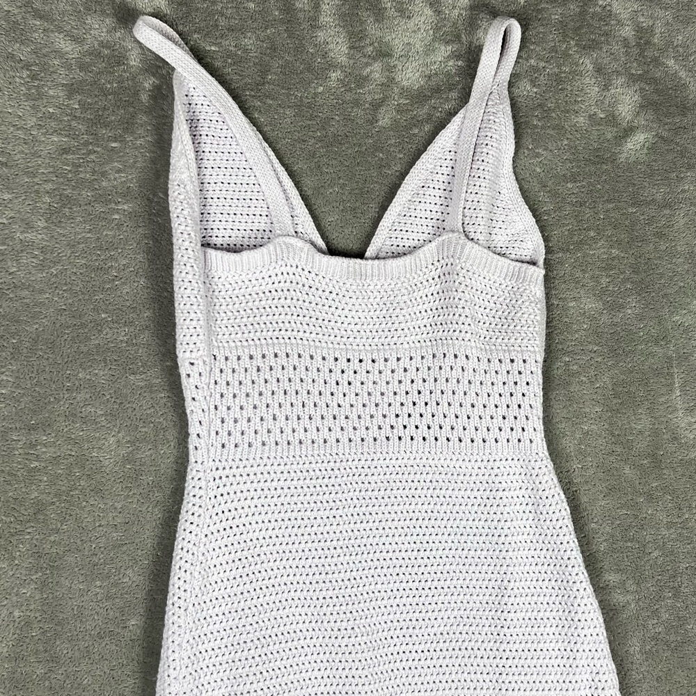 Aritzia Dress Womens XS Wilfred Evie Crochet Pastel Boho Whimsical Midi Lavender - Picture 12 of 12